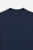 T-SHIRT STRETCH GIROCOLLO MANICA LUNGA BLEU