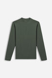 T-SHIRT STRETCH GIROCOLLO MANICA LUNGA VERDE MILITARE