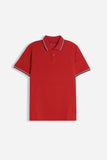 POLO IN PIQUET BASIC ROSSO