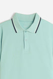 POLO IN PIQUET BASIC VERDE ACQUA
