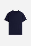 T-SHIRT GIROCOLLO BASIC STRETCH BLEU