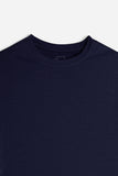 T-SHIRT GIROCOLLO BASIC STRETCH BLEU