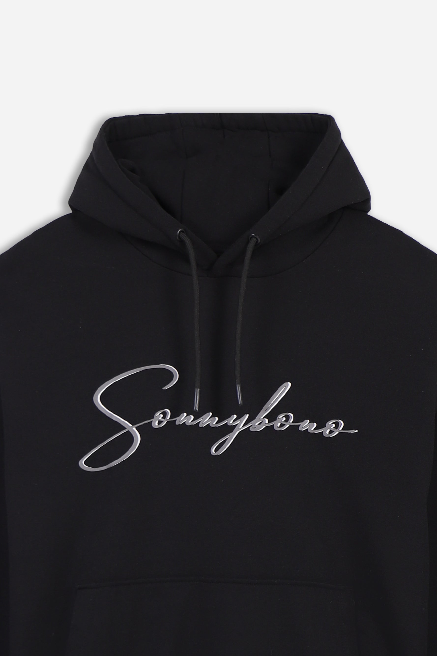FELPA CON CAPPUCCIO E MARSUPIO CON LOGO RICAMATO NERO - Sonnybono