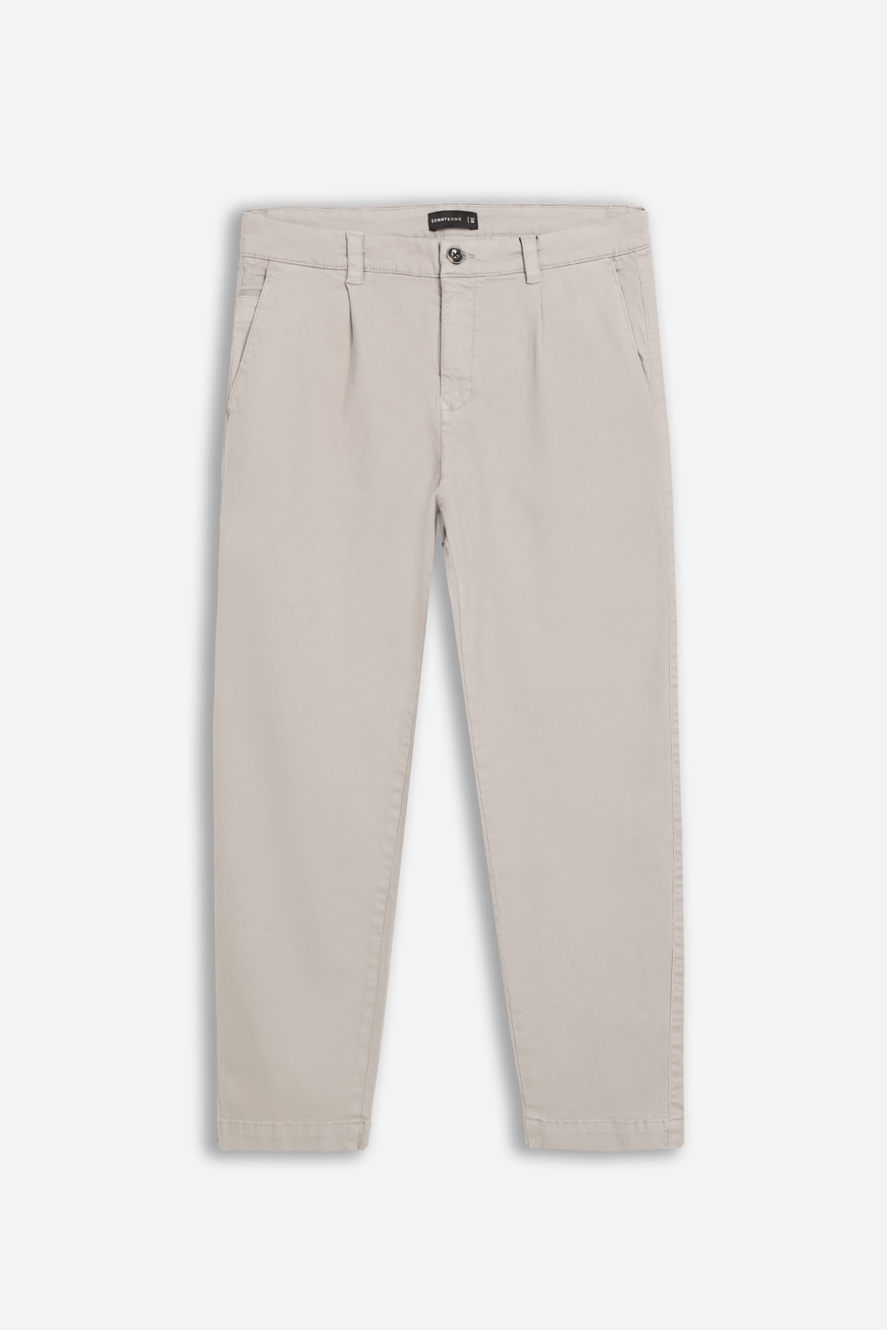 PANTALONE CHINO CON PENCES GRIGIO CHIARO