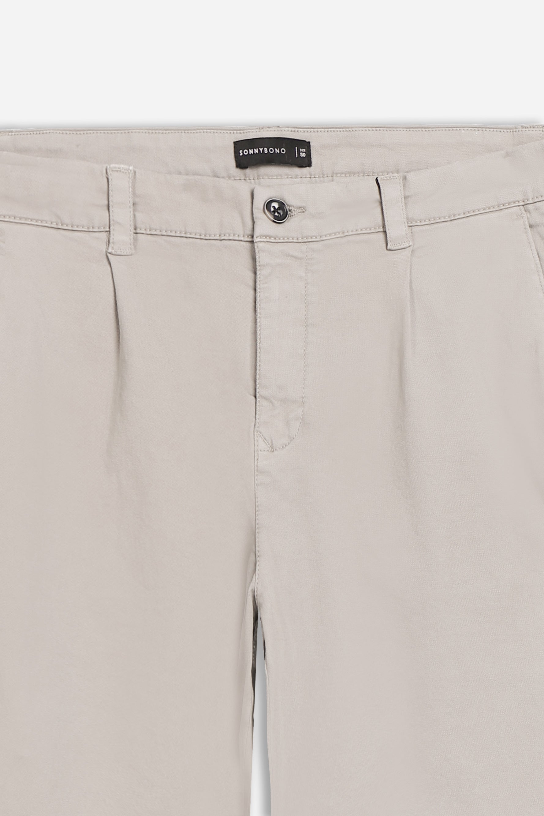 PANTALONE CHINO CON PENCES GRIGIO CHIARO