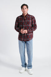 CAMICIA IN PILE STAMPATA F BORDEAUX