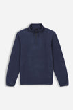 FELPA MEZZA ZIP IN PILE BLEU - Sonnybono