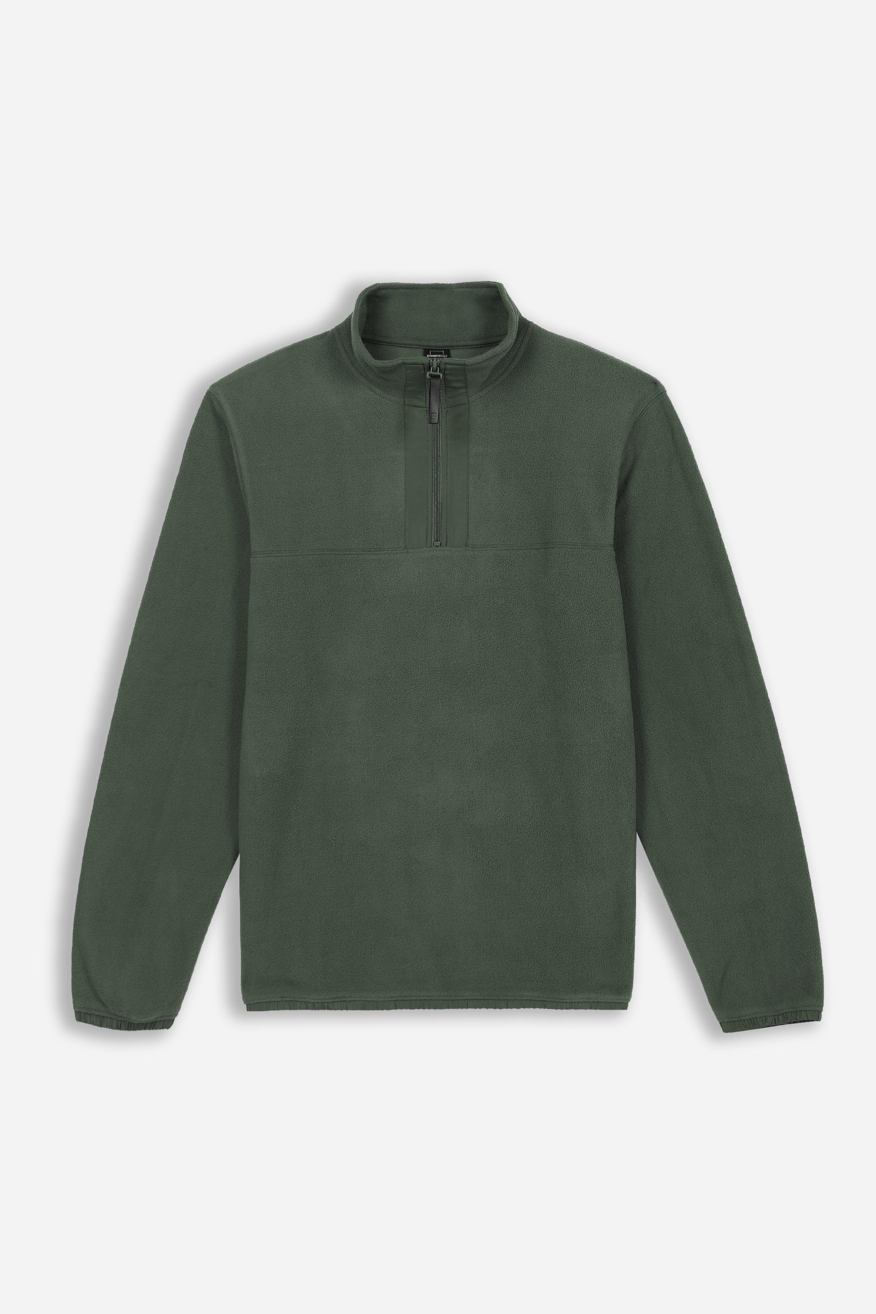 FELPA MEZZA ZIP IN PILE VERDE MILITARE - Sonnybono
