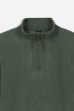FELPA MEZZA ZIP IN PILE VERDE MILITARE - Sonnybono