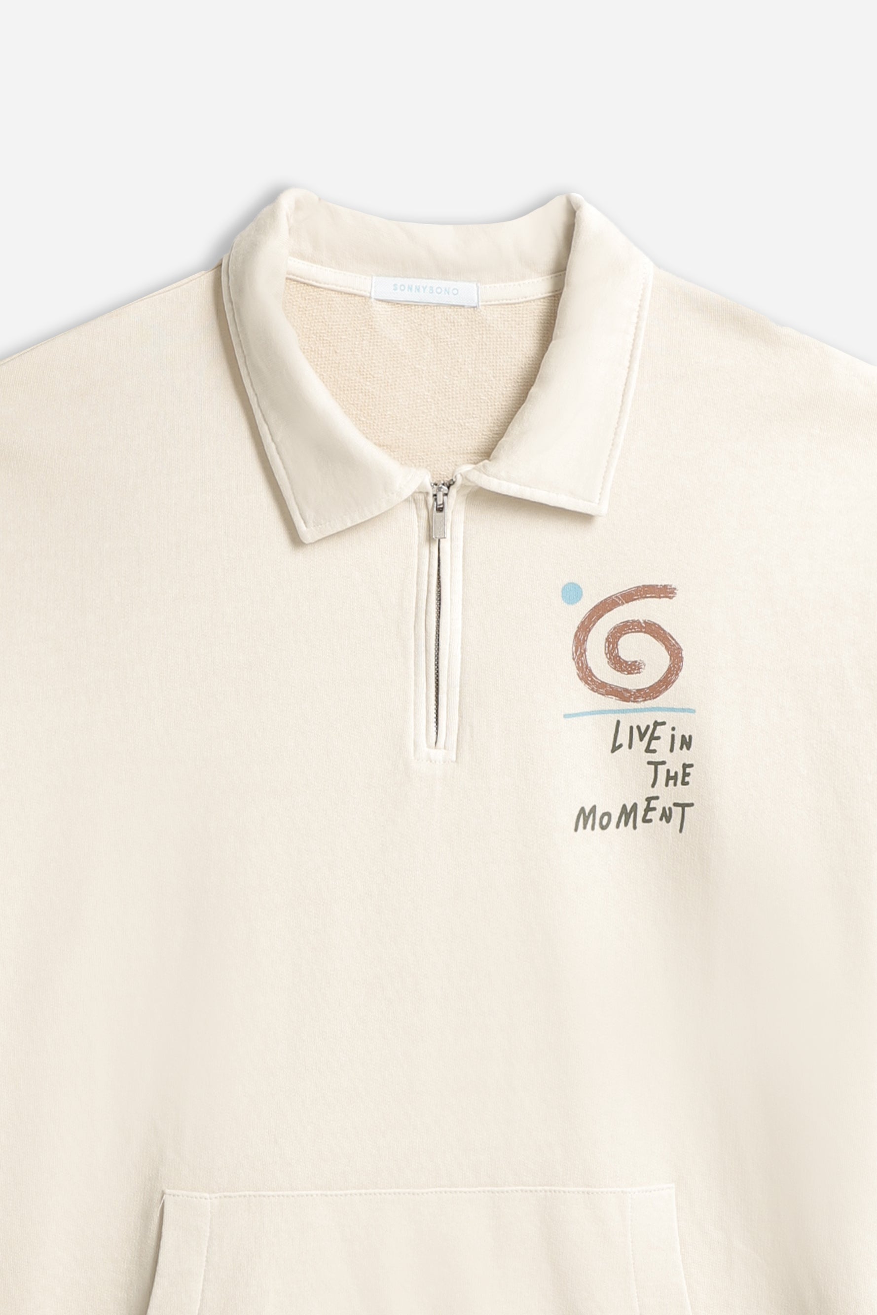 FELPA COLLO CAMICIA BEIGE CHIARO - Sonnybono