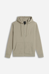 FELPA FULL ZIP CON CAPPUCCIO BASIC TORTORA