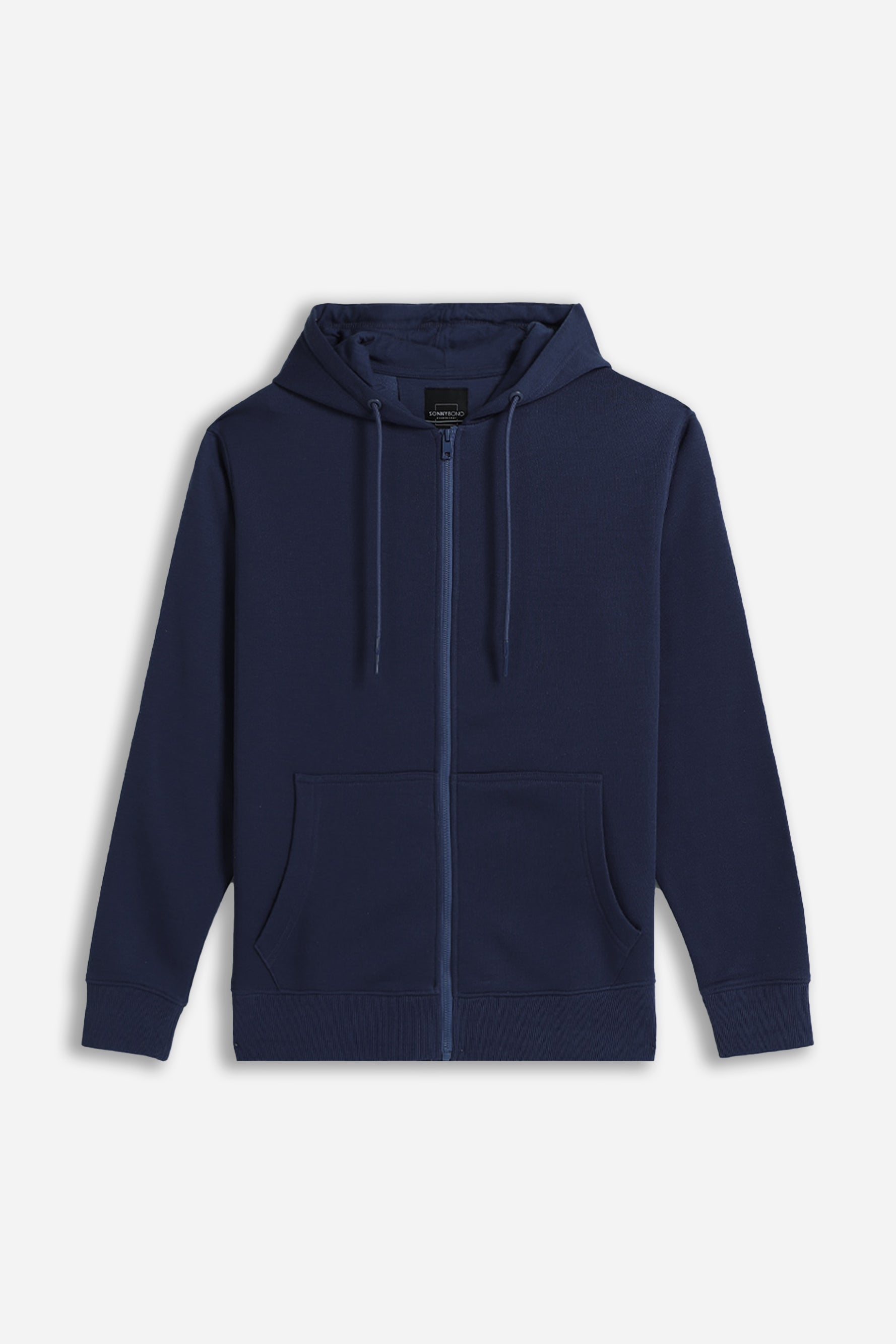 FELPA FULL ZIP CON CAPPUCCIO BASIC BLEU - Sonnybono