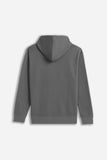 FELPA FULL ZIP CON CAPPUCCIO BASIC GRIGIO SCURO - Sonnybono