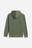 FELPA FULL ZIP CON CAPPUCCIO BASIC VERDE MILITARE - Sonnybono