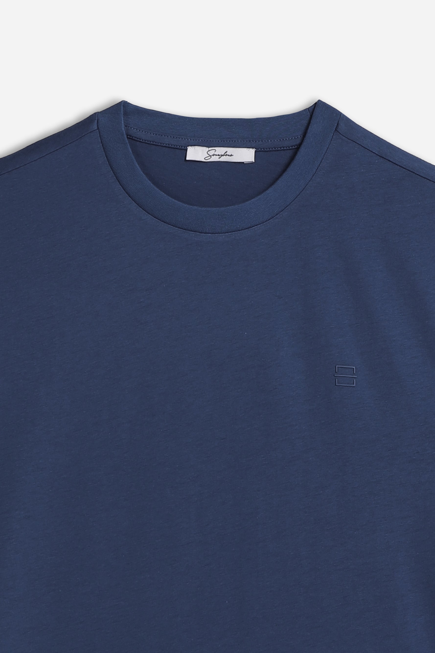 T-SHIRT CON LOGO STAMPATO INDACO