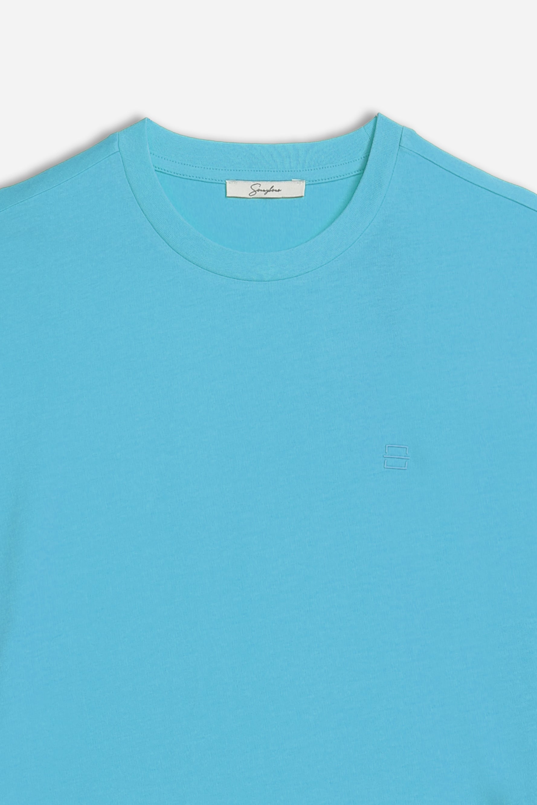 T-SHIRT CON LOGO STAMPATO TURCHESE