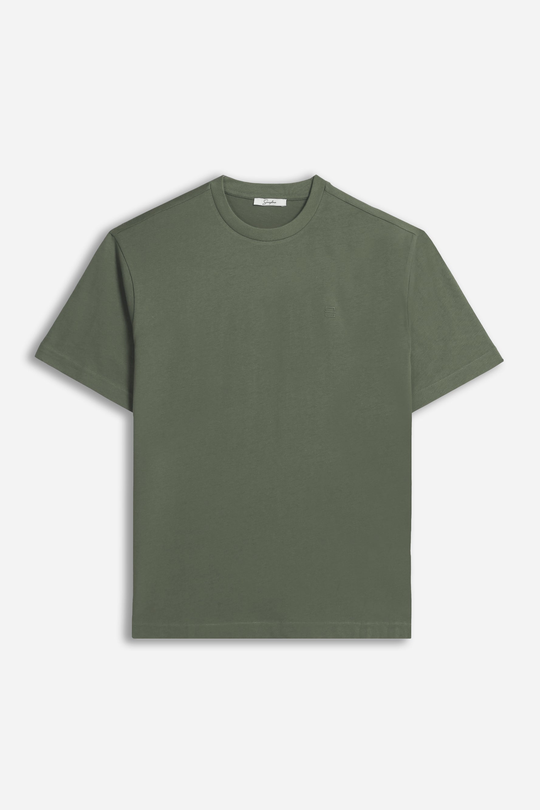 T-SHIRT CON LOGO STAMPATO VERDE MILITARE