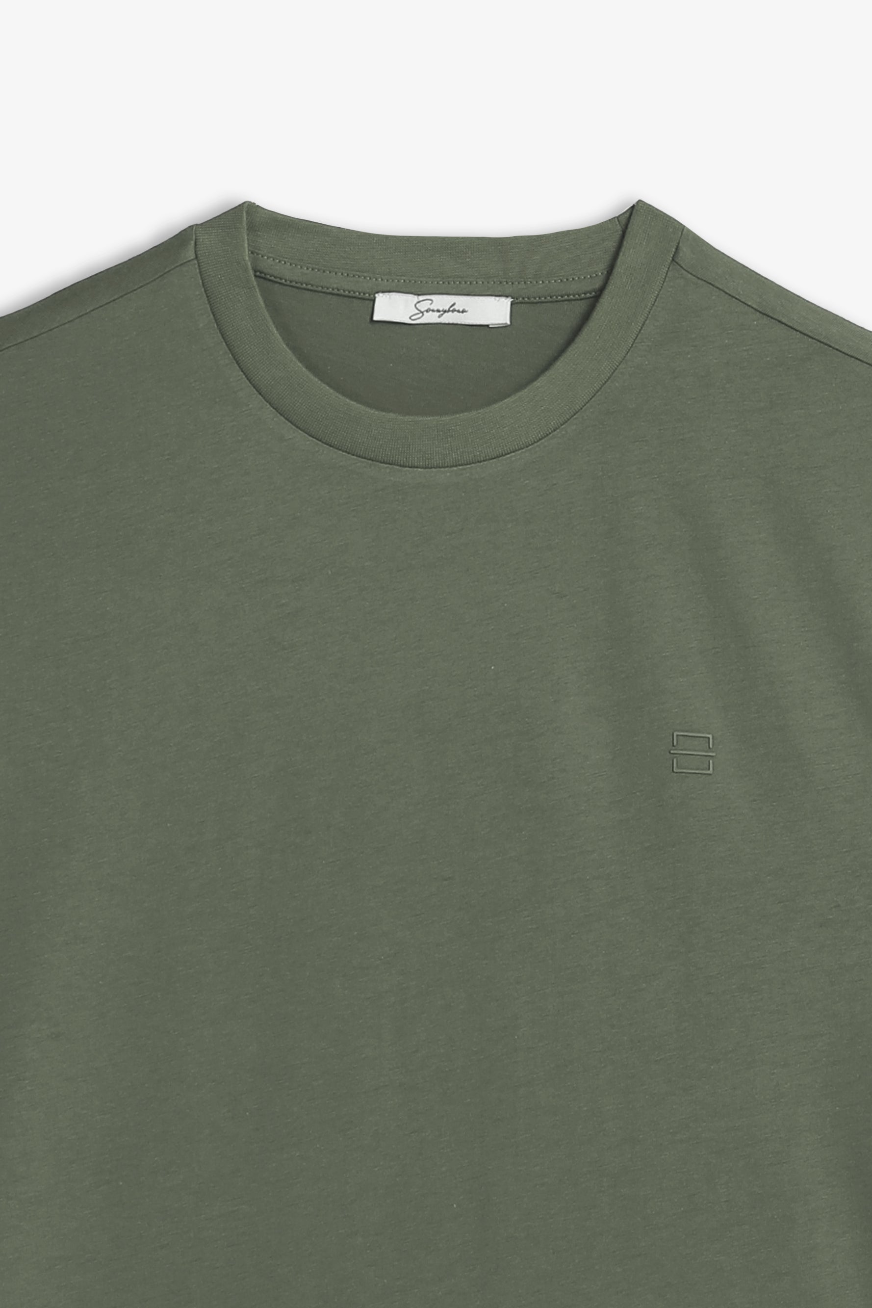 T-SHIRT CON LOGO STAMPATO VERDE MILITARE