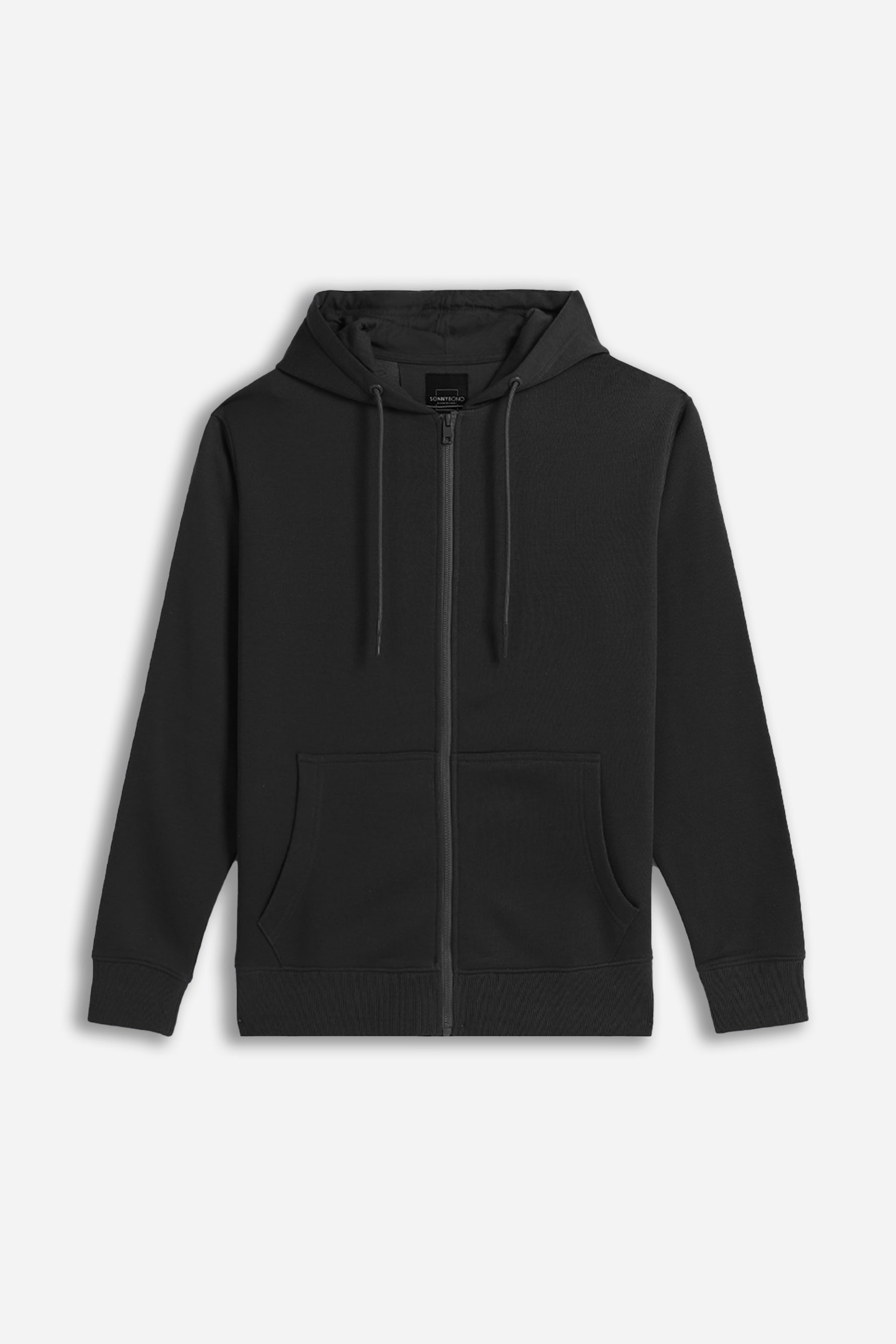FELPA FULL ZIP CON CAPPUCCIO BASIC NERO - Sonnybono