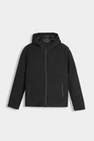 GIUBBOTTO IN SOFTSHELL IMBOTTITO CON CAPPUCCIO NERO