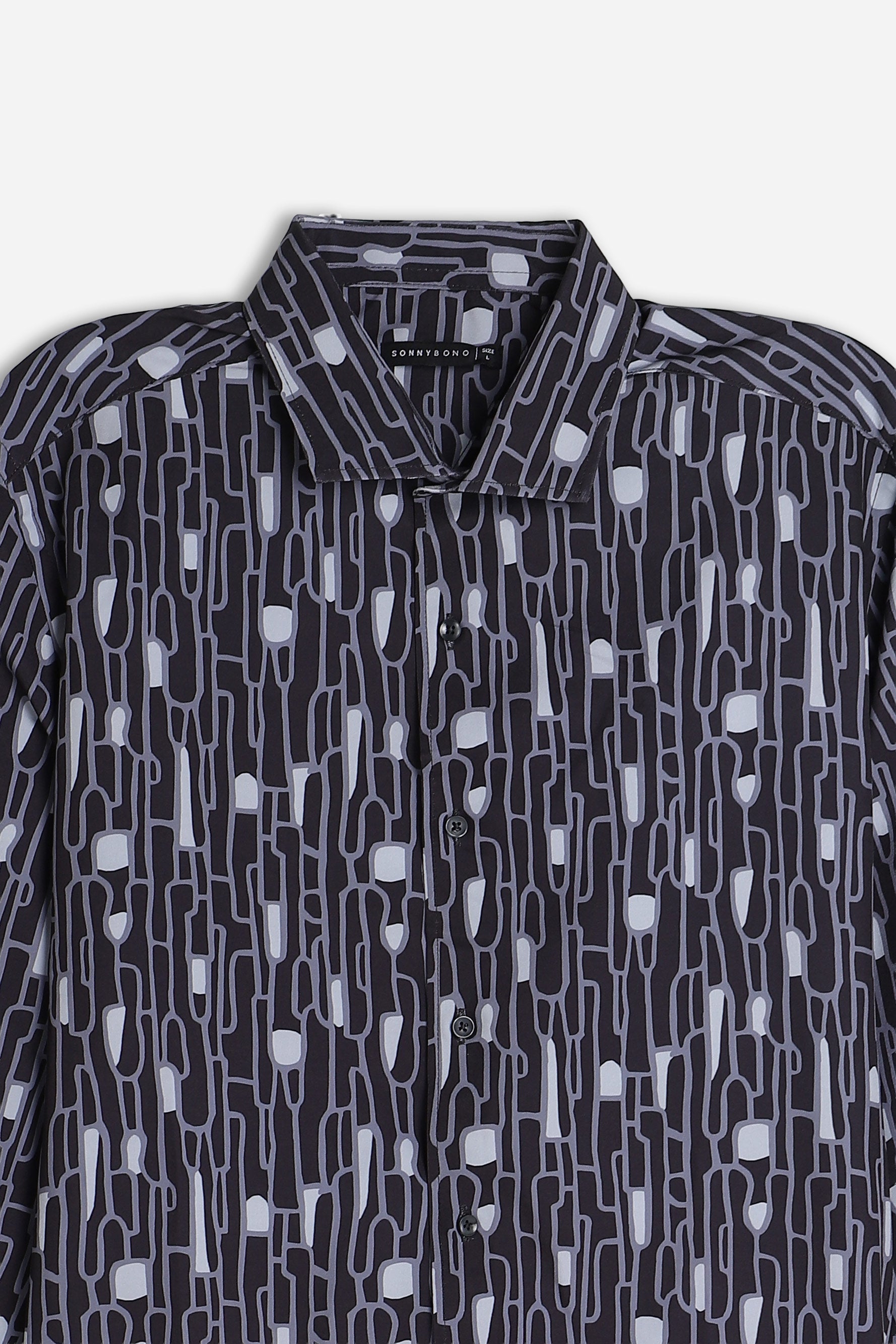 CAMICIA STRETCH FANTASIA F NERO