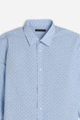 CAMICIA CON STAMPA MICROFANTASIA F CELESTE