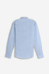 CAMICIA CON STAMPA MICROFANTASIA F CELESTE