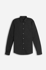 CAMICIA CON STAMPA MICROFANTASIA F NERO