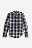 CAMICIA CON QUADRI FLANELLA F NERO