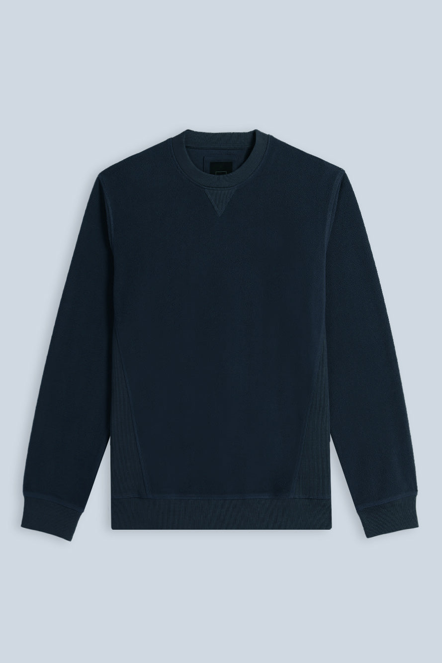 FELPA IN PILE CON FIANCHI IN COSTINA BLEU - Sonnybono