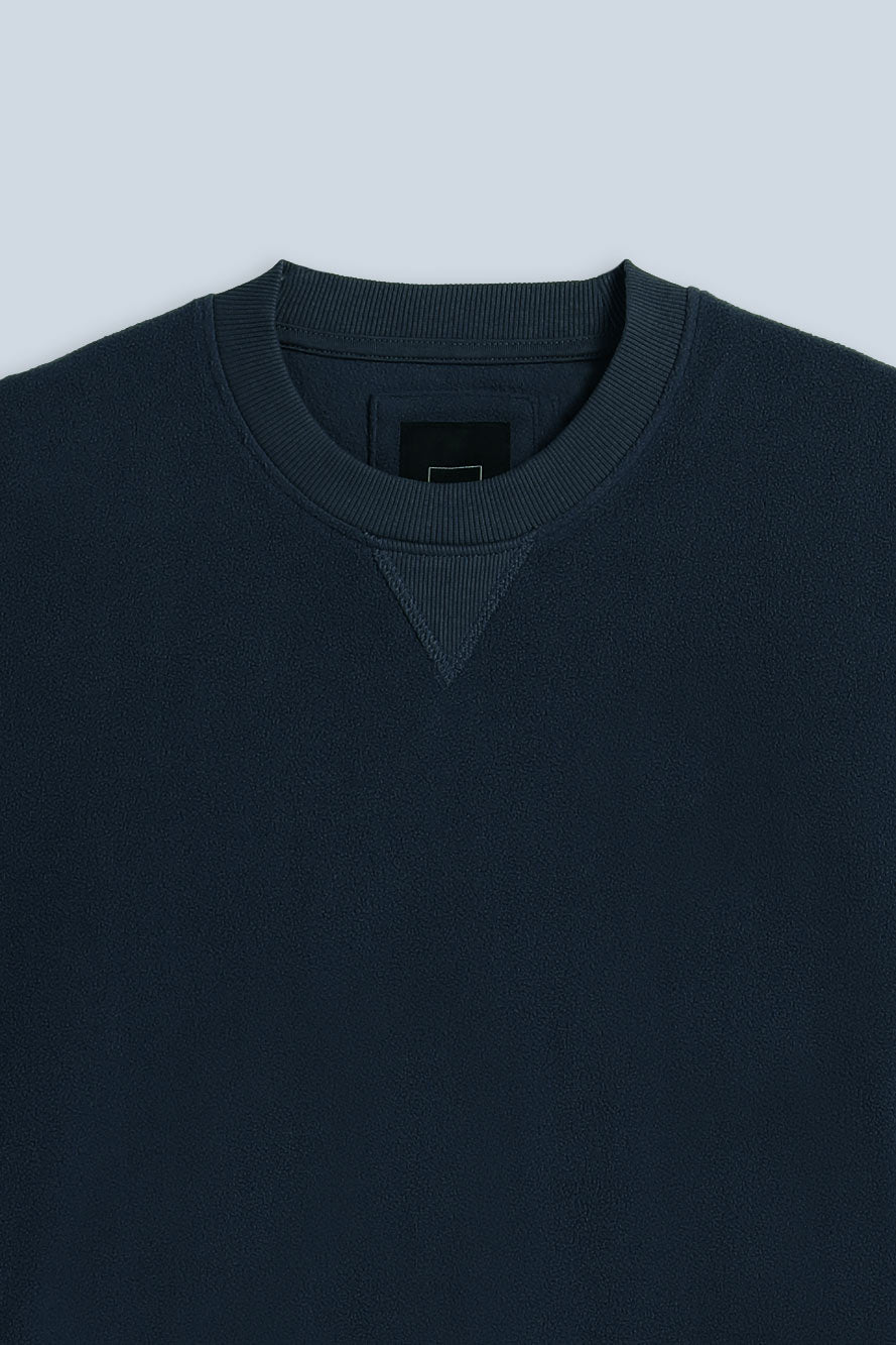 FELPA IN PILE CON FIANCHI IN COSTINA BLEU - Sonnybono