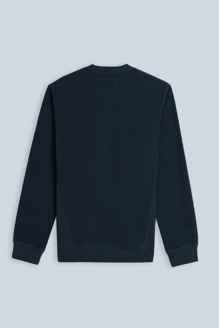 FELPA IN PILE CON FIANCHI IN COSTINA BLEU - Sonnybono
