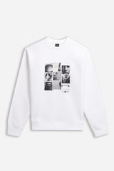 FELPA GIROCOLLO CON STAMPA BIANCO