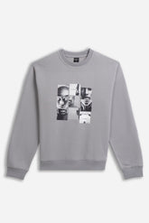 FELPA GIROCOLLO CON STAMPA GRIGIO MEDIO