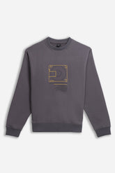 FELPA GIROCOLLO CON STAMPA GRIGIO SCURO