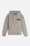 FELPA STAMPATA CON CAPPUCCIO E MARSUPIO BEIGE
