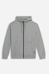 FELPA FULL ZIP CON CAPPUCCIO GRIGIO