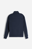 FELPA FULL ZIP CON CON RICAMO E BANDE IN CONTRASTO SULLE MANICHE BLEU