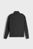 FELPA FULL ZIP CON CON RICAMO E BANDE IN CONTRASTO SULLE MANICHE NERO