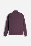 FELPA FULL ZIP CON CON RICAMO E BANDE IN CONTRASTO SULLE MANICHE PRUGNA