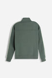 FELPA FULL ZIP CON CON RICAMO E BANDE IN CONTRASTO SULLE MANICHE VERDE BOSCO