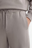 PANTALONE JOGGER IN FELPA OVER FIT TORTORA
