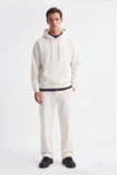PANTALONE JOGGER IN FELPA OVER FIT PANNA