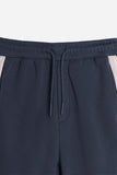 PANTALONE JOGGER IN FELPA CON BANDA LATERALE BLEU