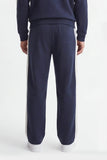 PANTALONE JOGGER IN FELPA CON BANDA LATERALE BLEU