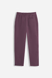 PANTALONE JOGGER IN FELPA CON BANDA LATERALE PRUGNA