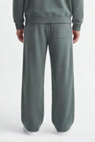 PANTALONE JOGGER IN FELPA CON BANDA LATERALE VERDE BOSCO