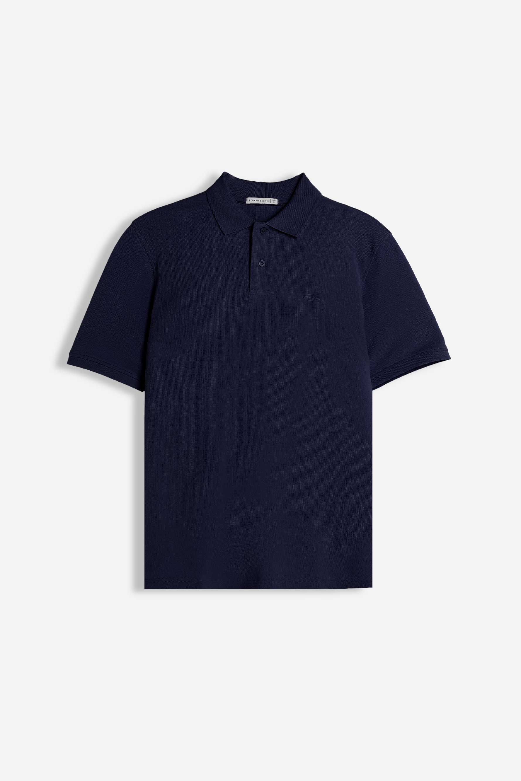 POLO PIQUET BASIC TINTA UNITA E LOGO BLEU