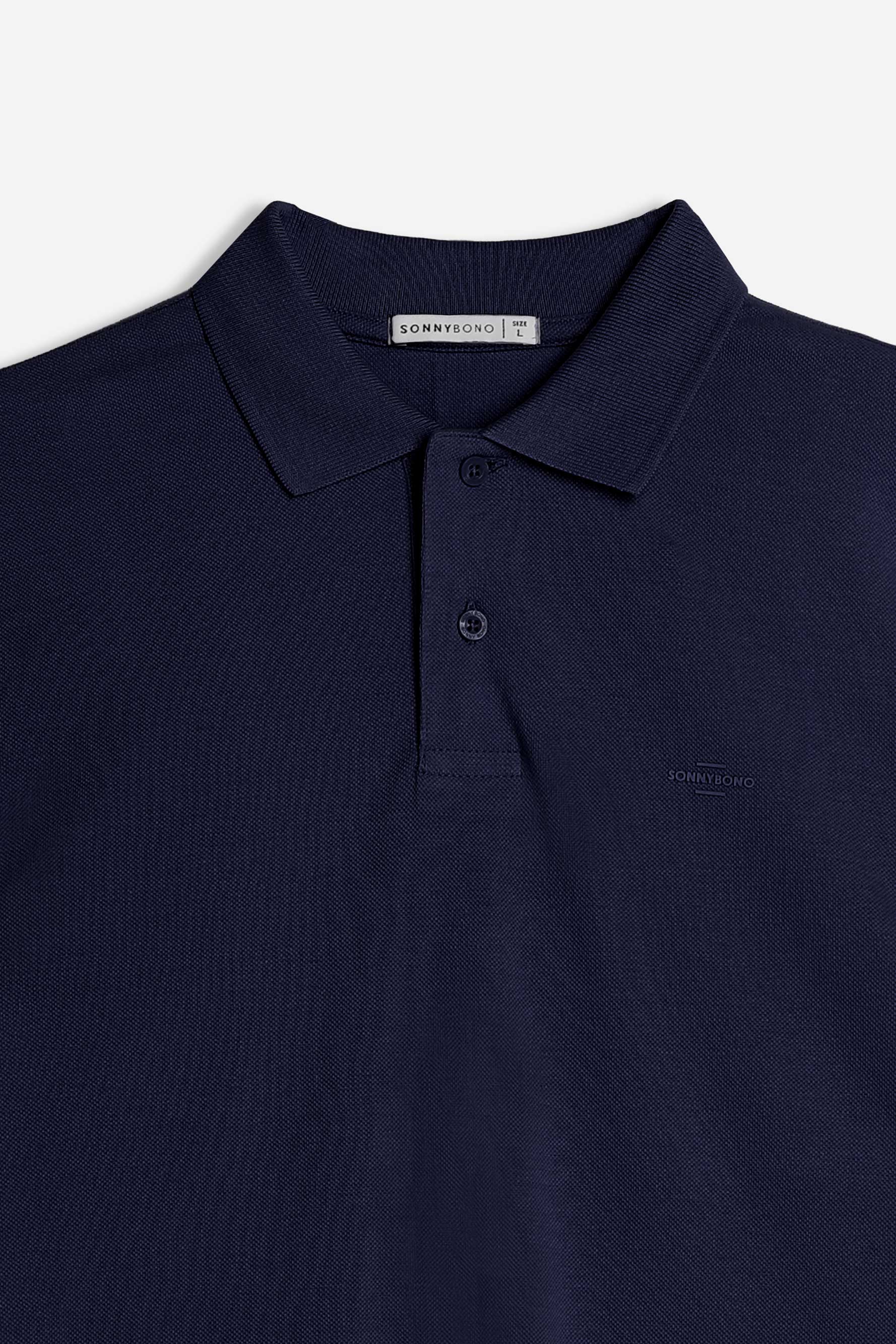POLO PIQUET BASIC TINTA UNITA E LOGO BLEU