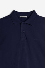 POLO PIQUET BASIC TINTA UNITA E LOGO BLEU